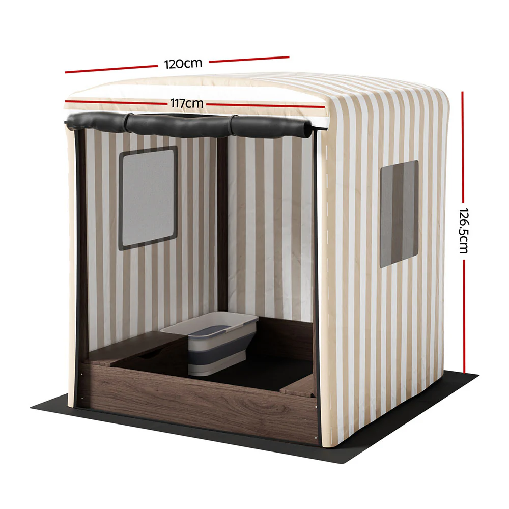 UV-Resistant Wooden Sandpit with Canopy and Storage Keezi
