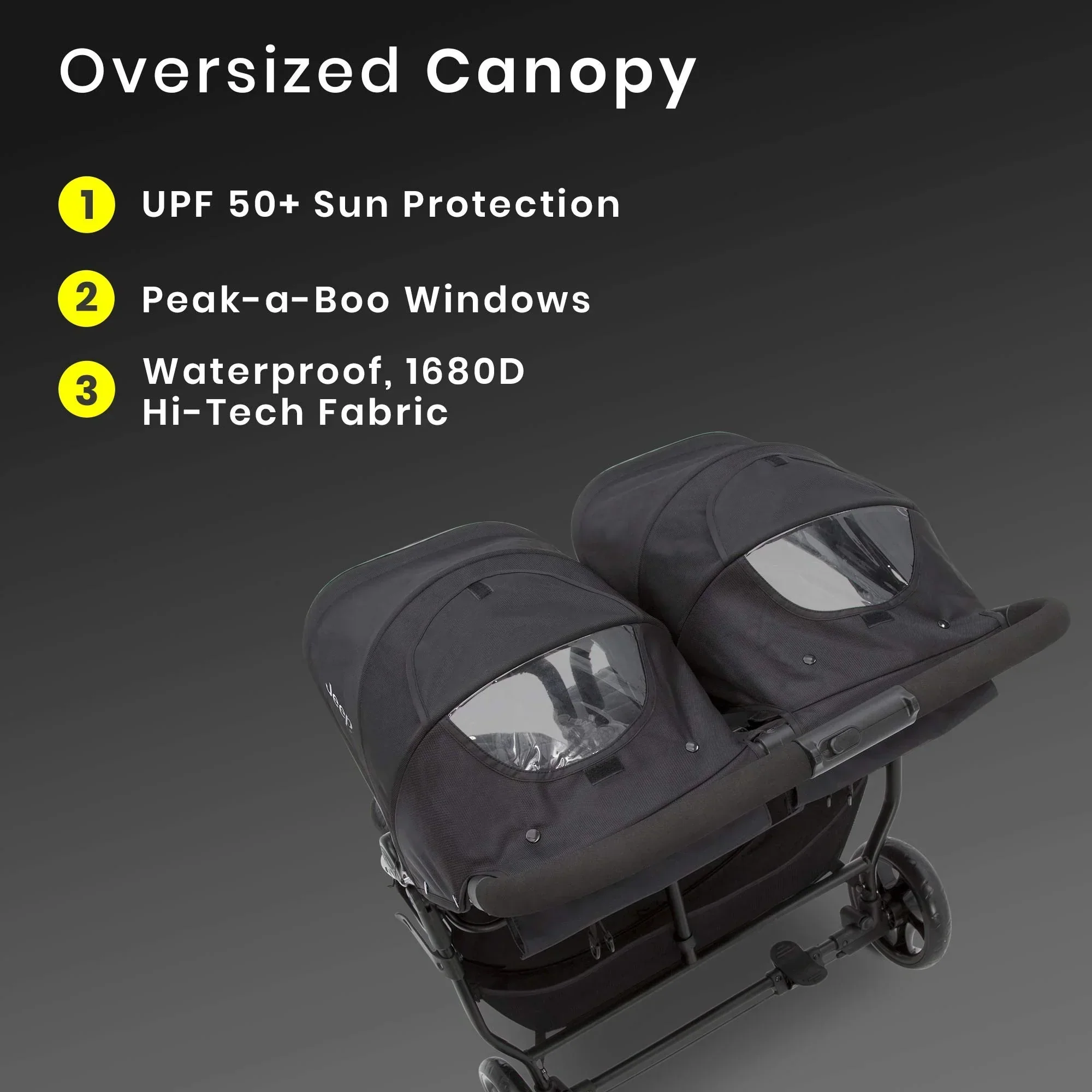 Jeep Destination Ultralight Side x Side Double Stroller