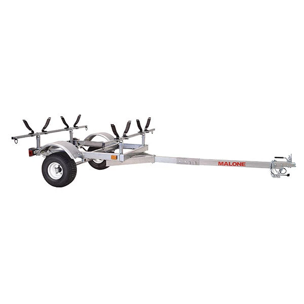 Malone LowMax 2 Kayak Trailer Package, 600 lb Capacity, Galvanized Steel, LED Lights, 70 MPH Rated Tires